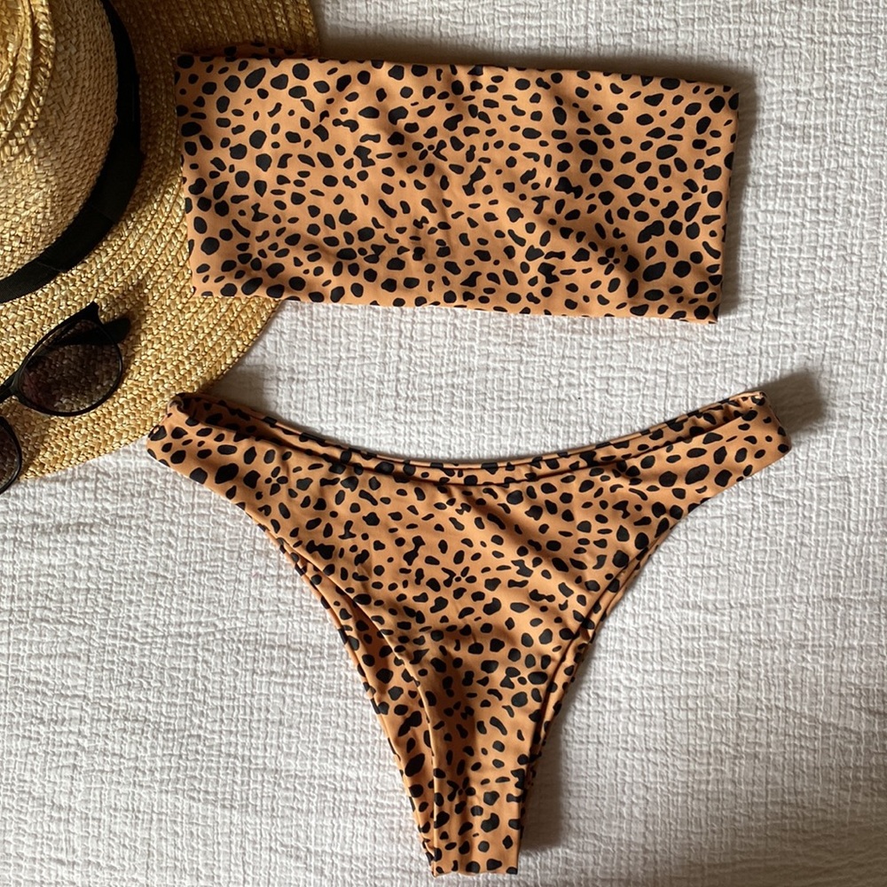 Zaful - 2 piece bandeau bikini - high leg - Small